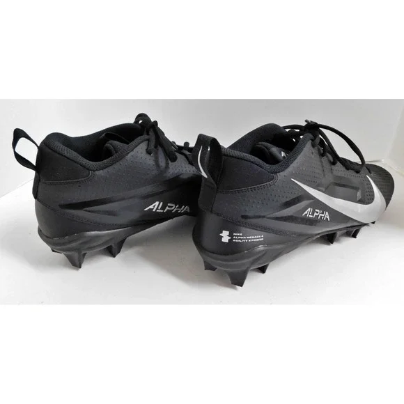 Nike Alpha Menace 4 Varsity Football Cleats Black SilverFN0027-002 sz 13